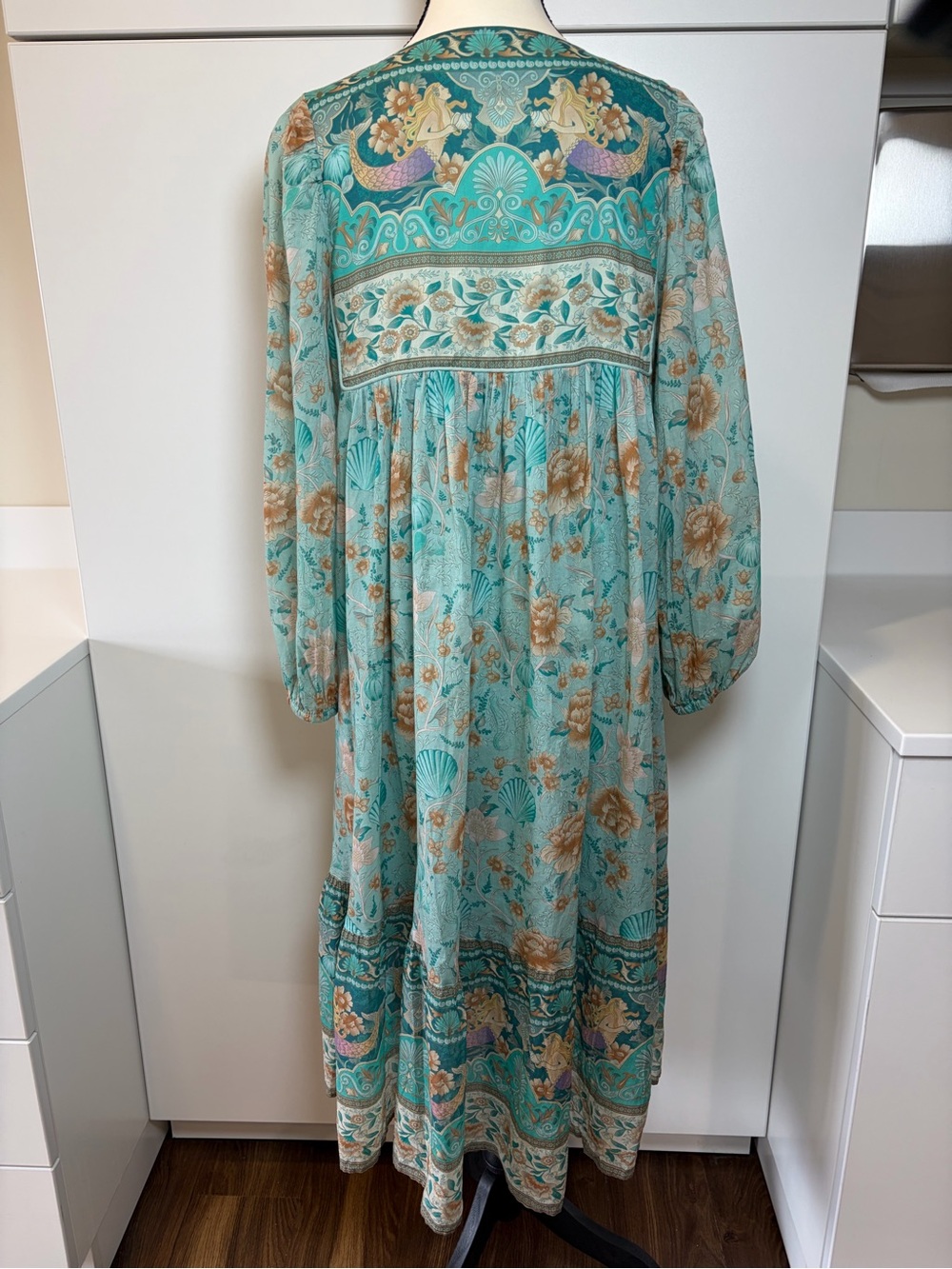 🔮SPELL & THE GYPSY COLLECTIVE SEASHELL MERMAID BOHO DRESS - SEAFOAM - Picture 10 of 13